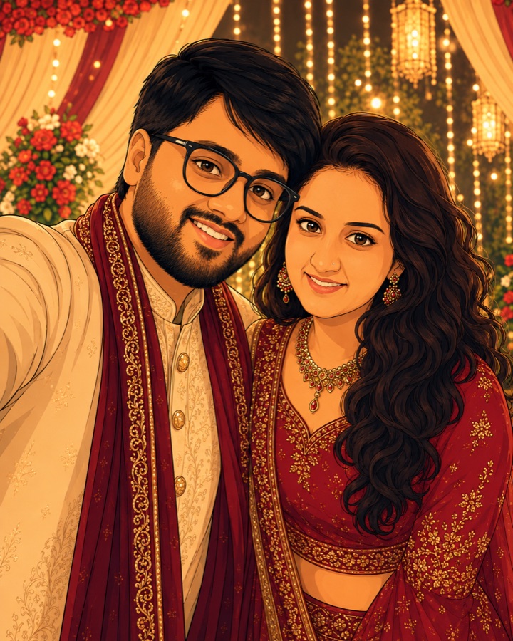 Divya and Tushar illustrated