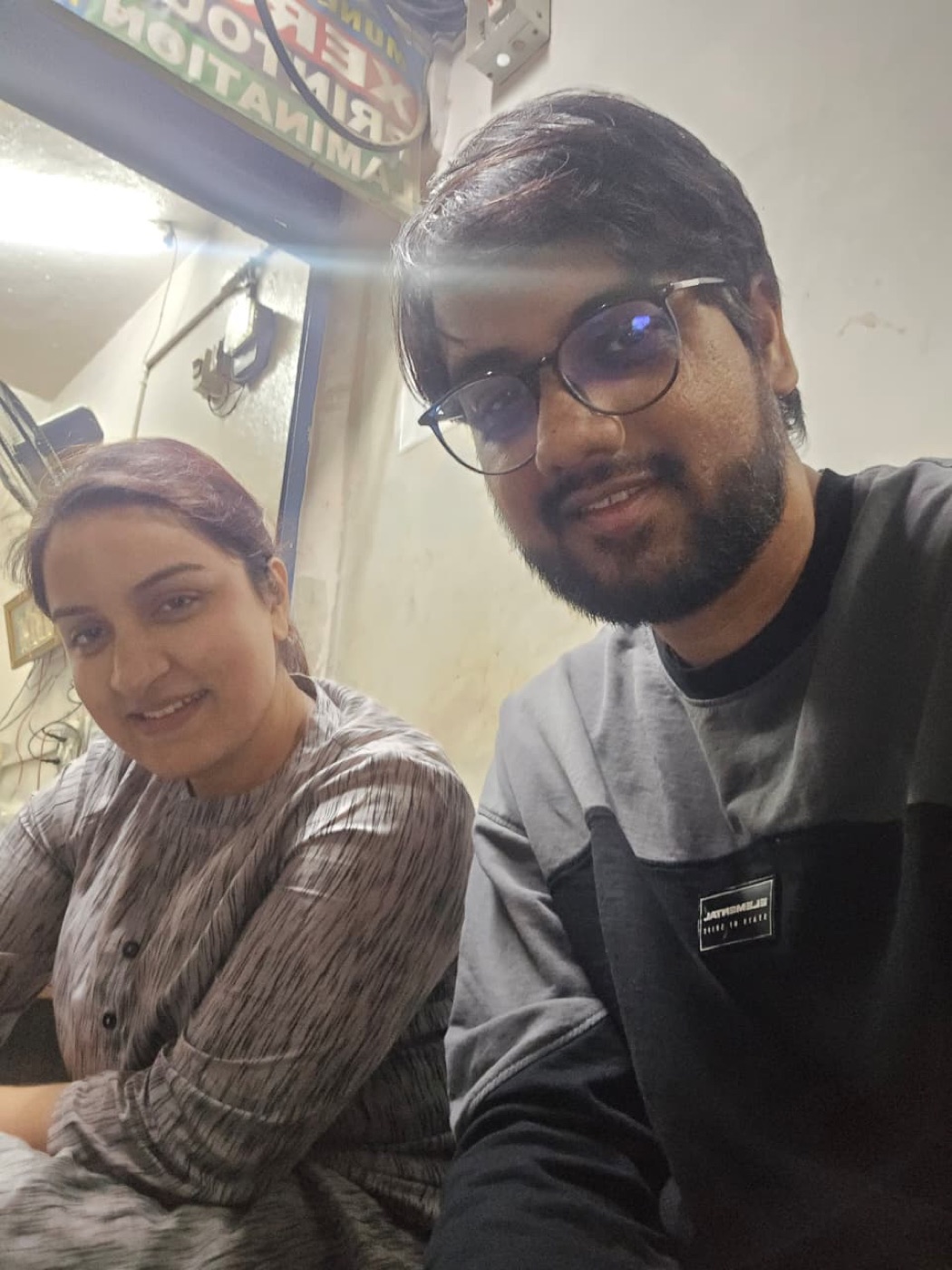 A candid selfie of Divya and Tushar